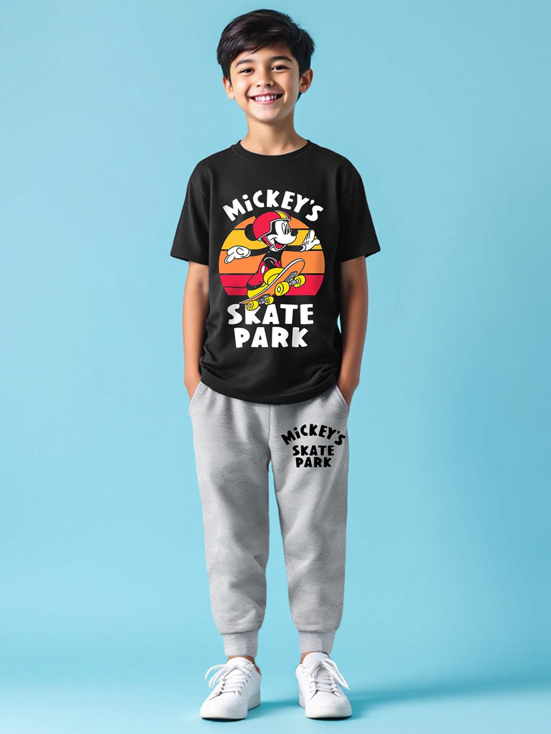 Buy YK Disney Boys Mickey Mouse Printed T Shirt & Track Pant Set -  - Apparel for Boys