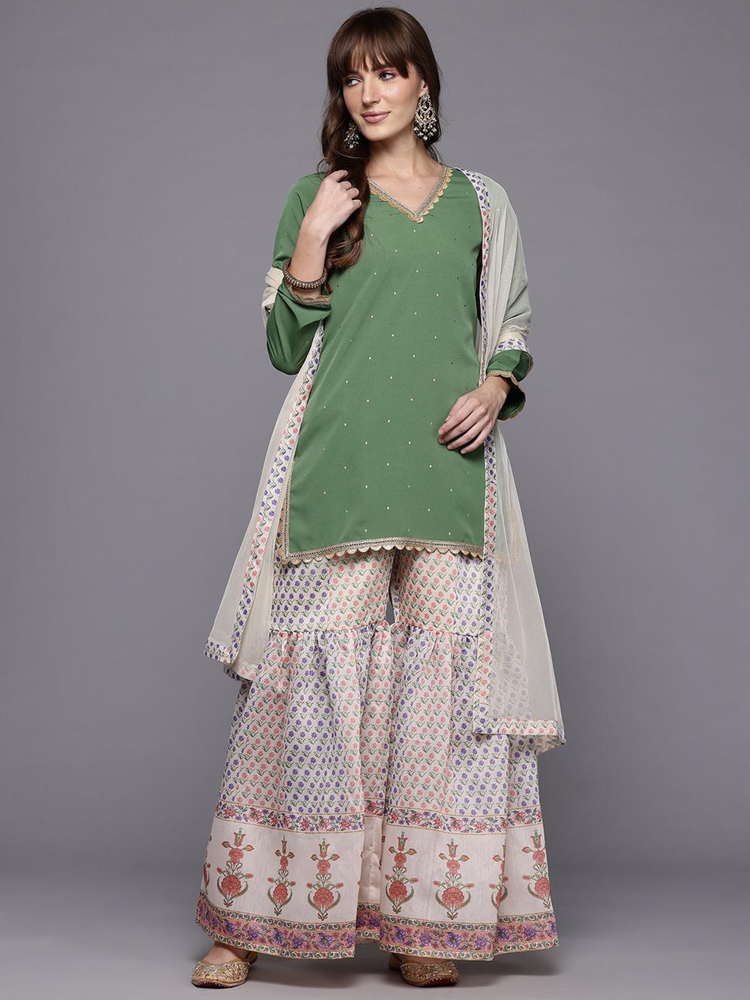 Women Gotta Patti Kurti With Sharara & With Dupatta