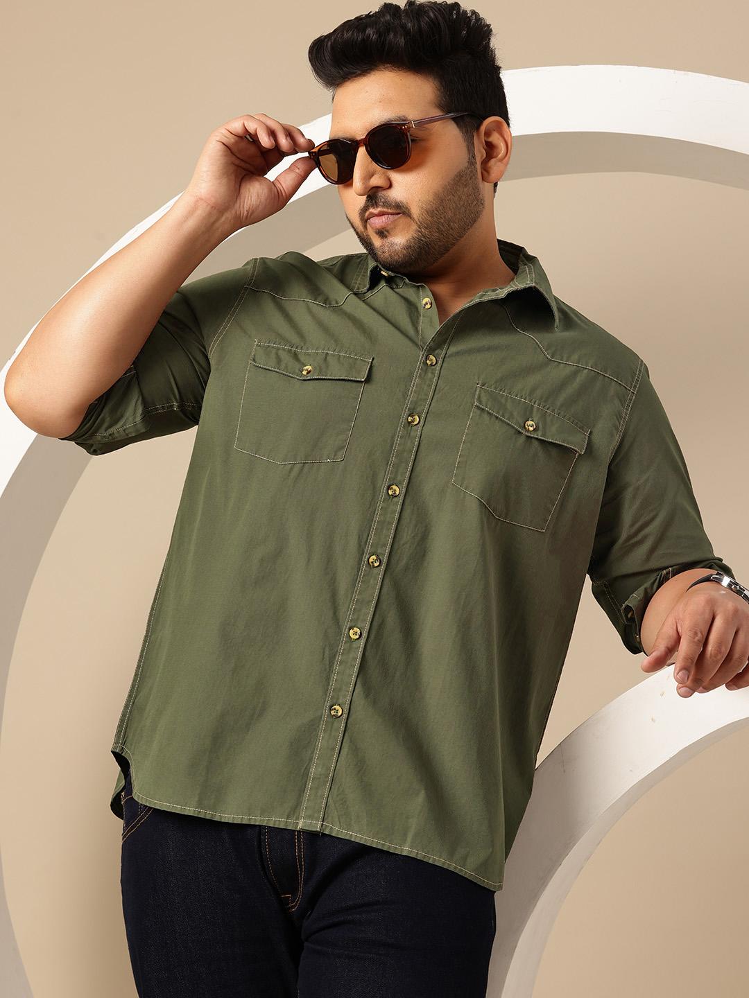 Sztori Men Plus Size Pure Cotton Casual Shirt