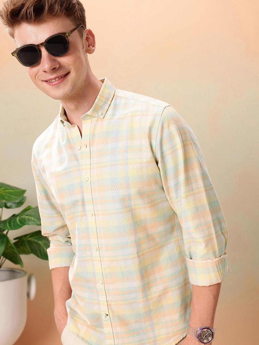 Mast & Harbour Men Standard Checked Cotton Casual Shirt