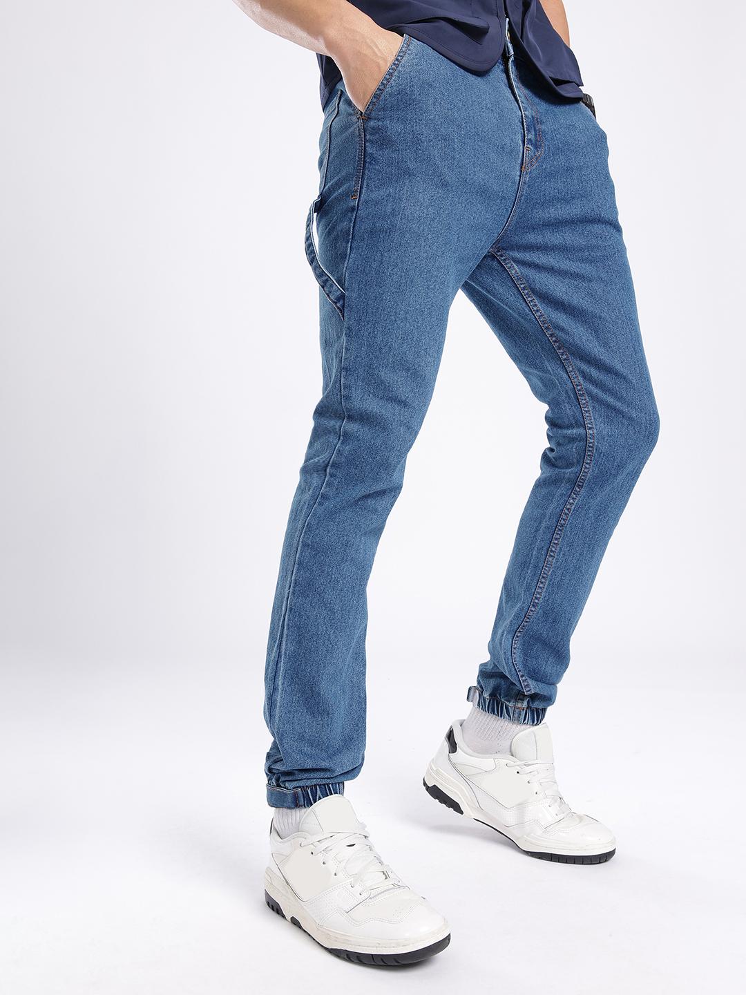 glitchez Men Jogger Fit Light Fade Stretchable Jeans