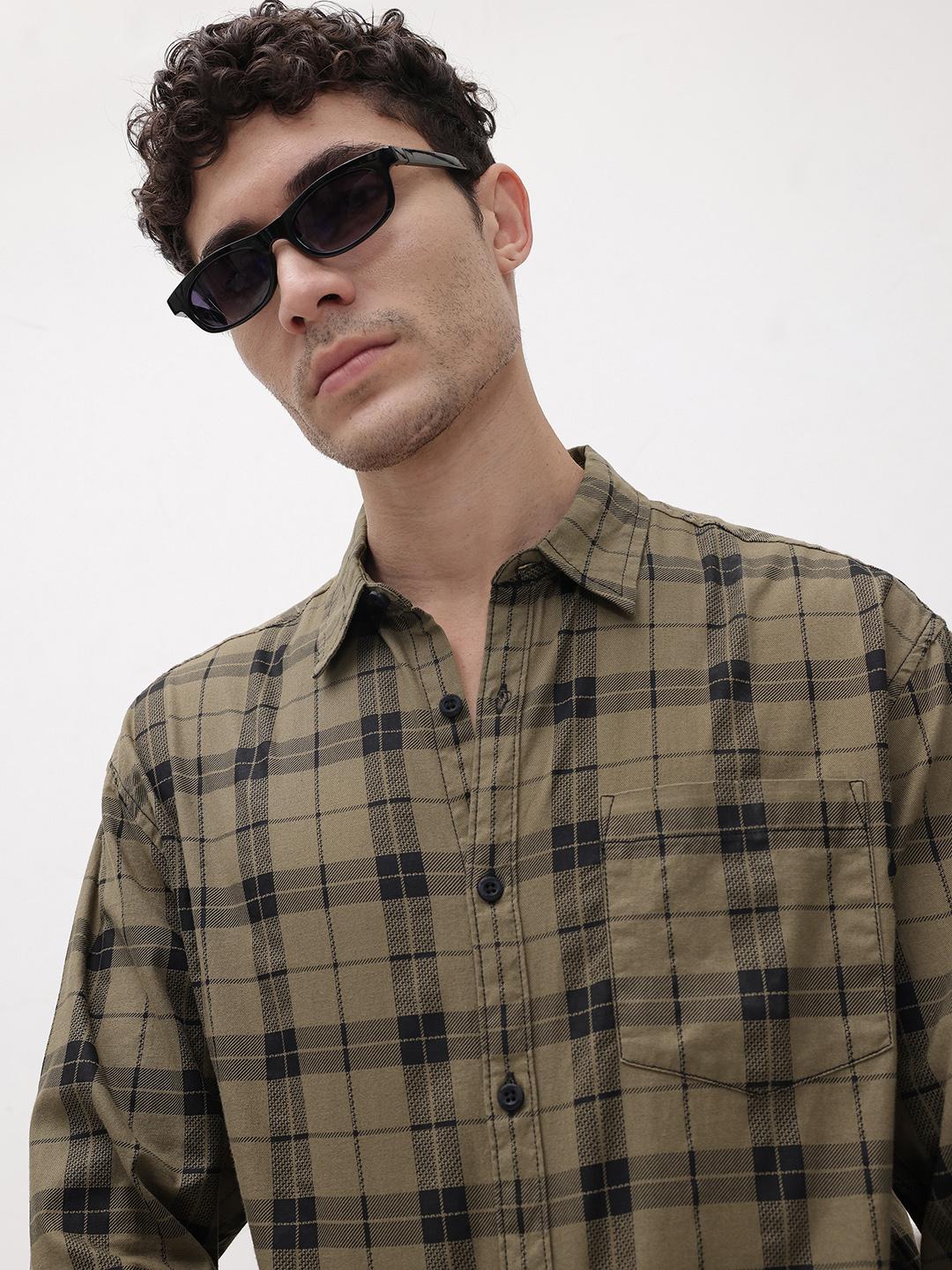 The Roadster Life Co. Tartan Checks Relaxed Casual Shirt
