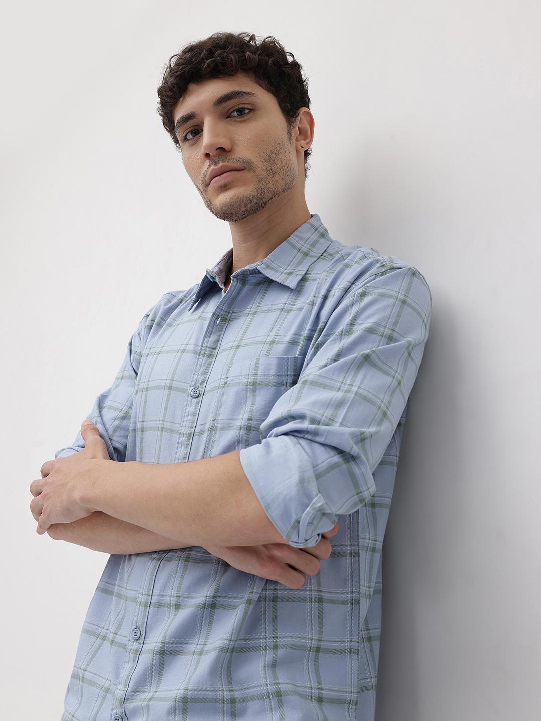 The Roadster Life Co. Men Checked Pure Cotton Relaxed Fit Casual Shirt