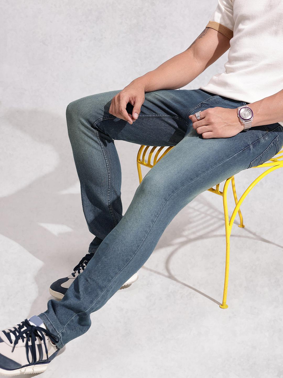 WROGN Men Straight Fit Light Fade Stretchable Jeans