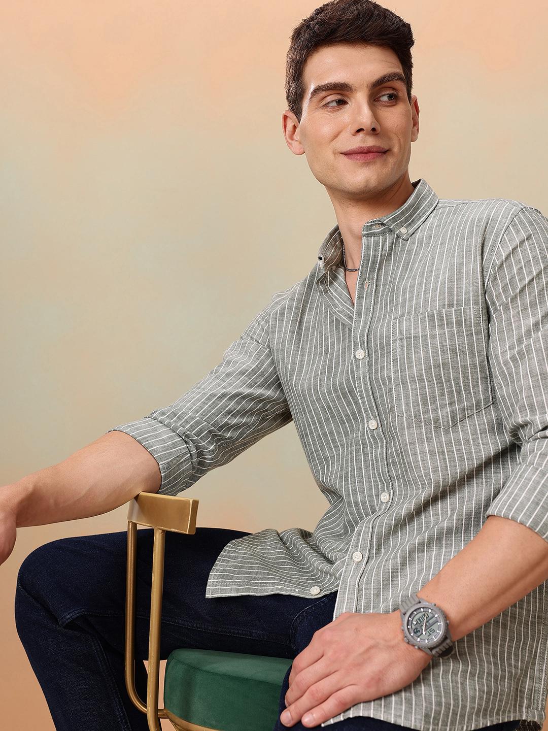 Mast & Harbour Striped Casual Shirt