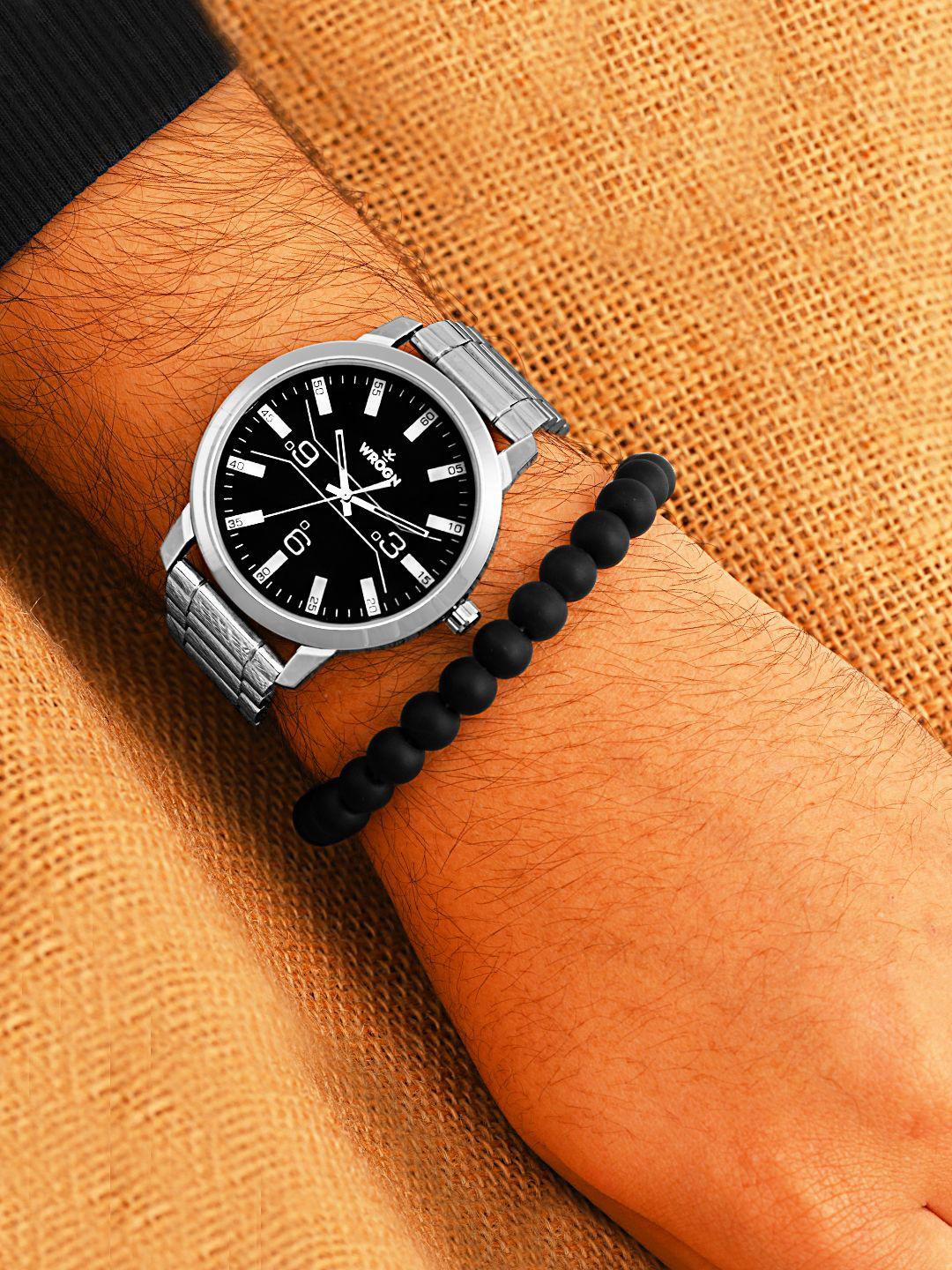 Buy WROGN Men Embellished Dial & Bracelet Style Straps Analogue Watch WRNWJ25 Set 30 -  - Accessories for Men