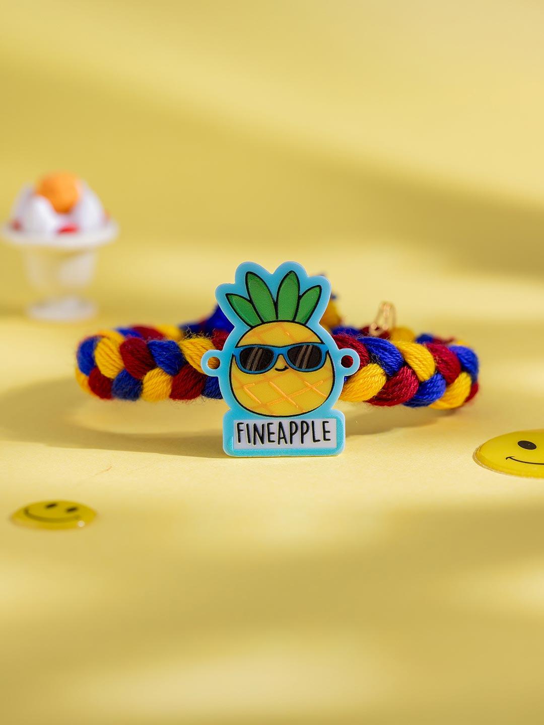 Buy Voylla Kids Cheerful Pineapple Buddy Thread Rakhi - Rakhi for ...