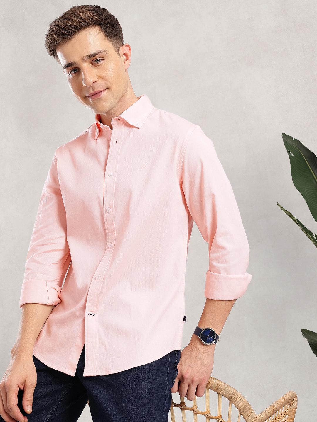 Men's Grey Smart Slim Fit Tropical Printed Cotton Casual Shirt