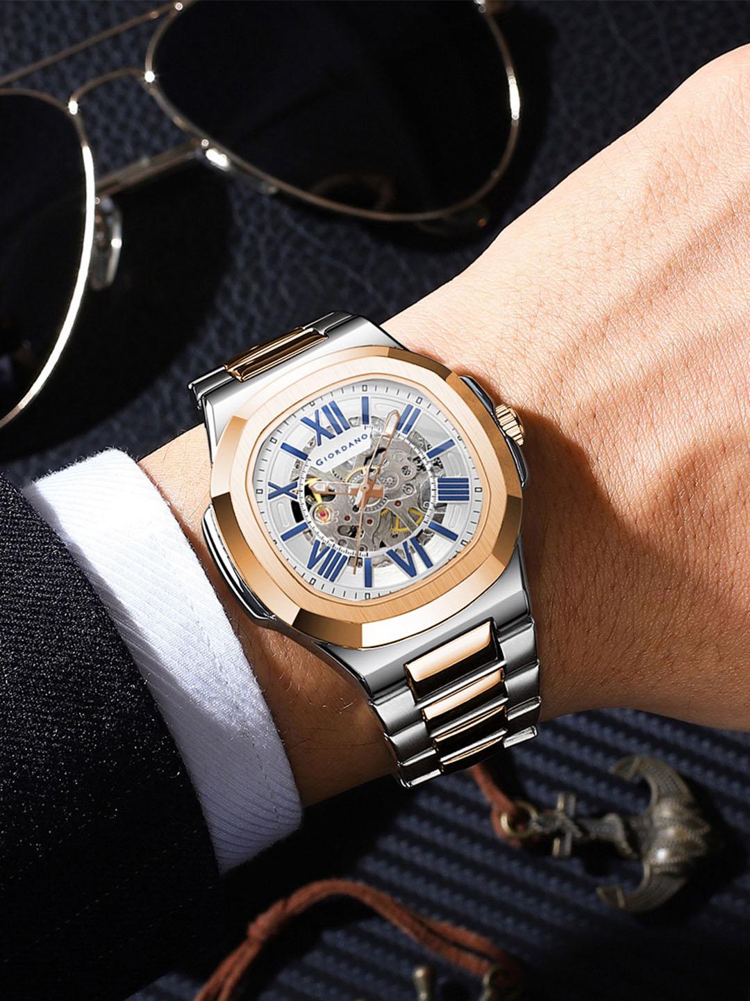 Buy GIORDANO Men Dial & Stainless Steel Straps Automatic Motion Powered Watch GZ 50114 44 - - Accessories for Men