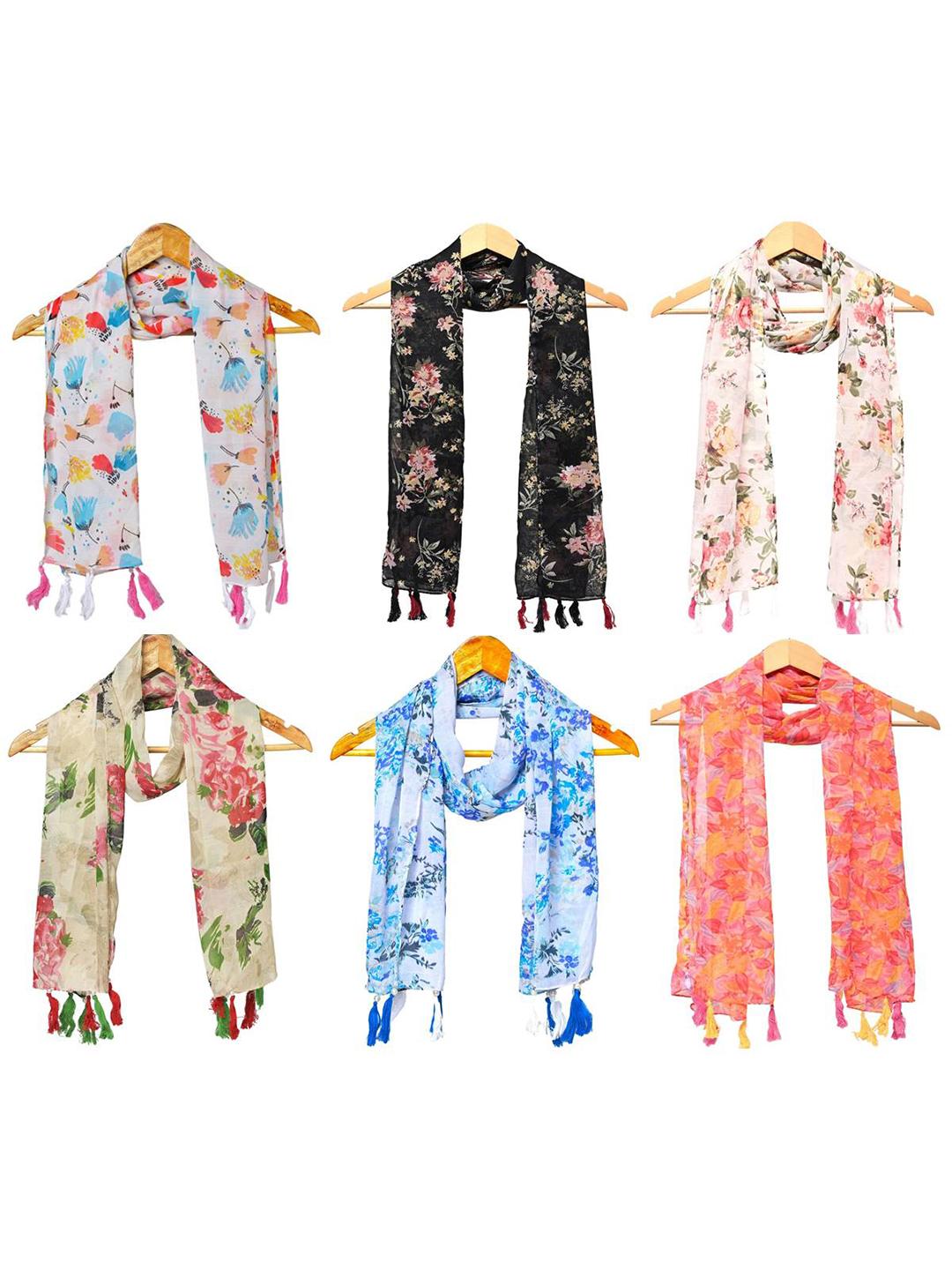 Buy StoleVilla Women Pack Of 6 Floral Printed Stoles -  - Accessories for Women