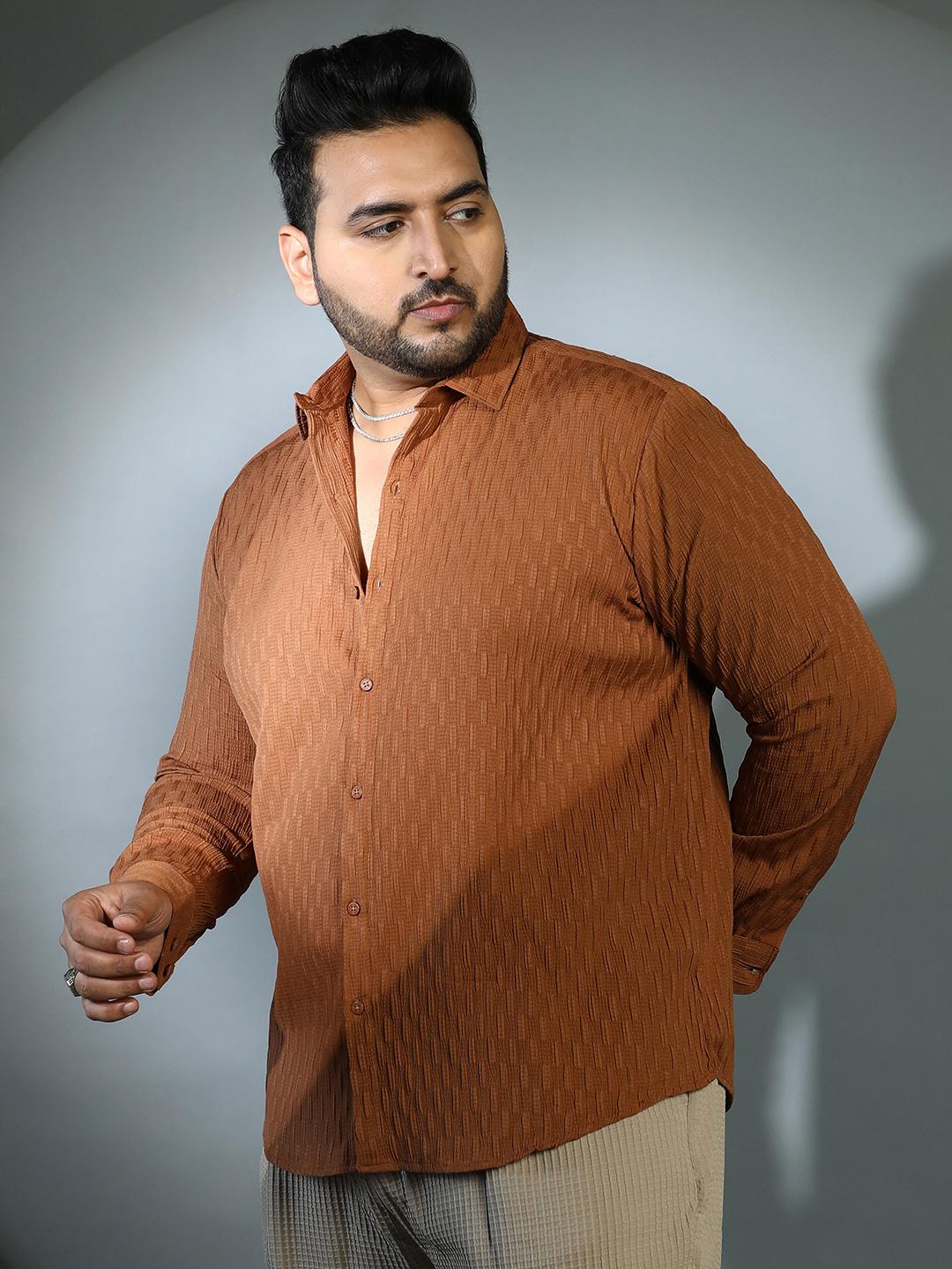 Instafab Plus Men Comfort Opaque Casual Shirt