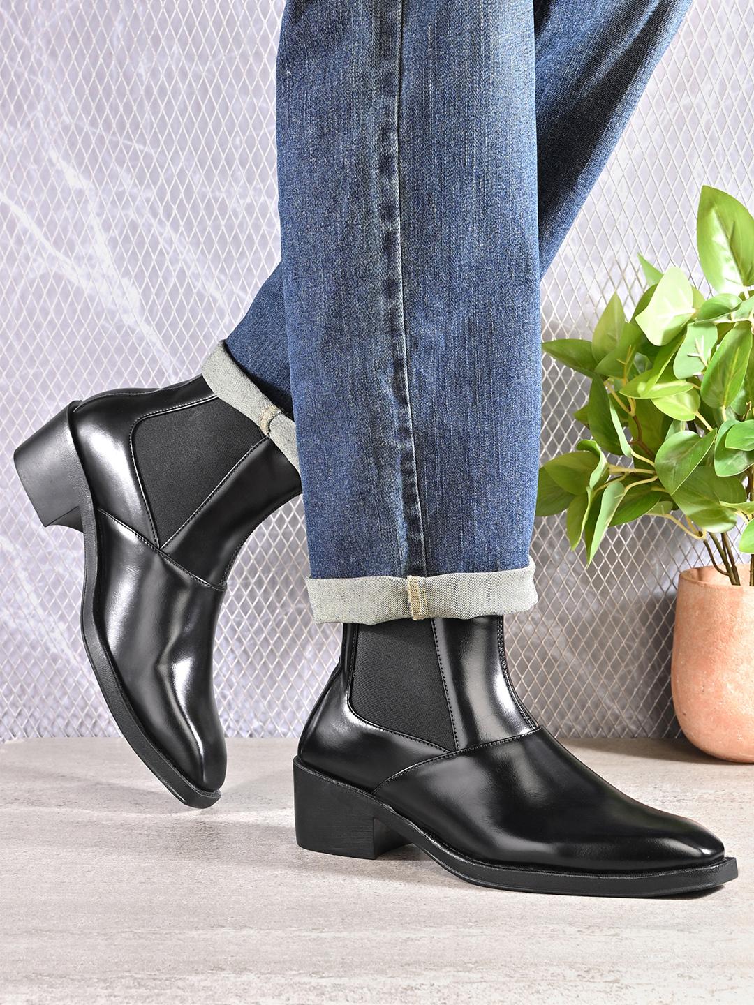 Buy AfroJack Men Casual Block Heeled Chelsea Boots - Image 1