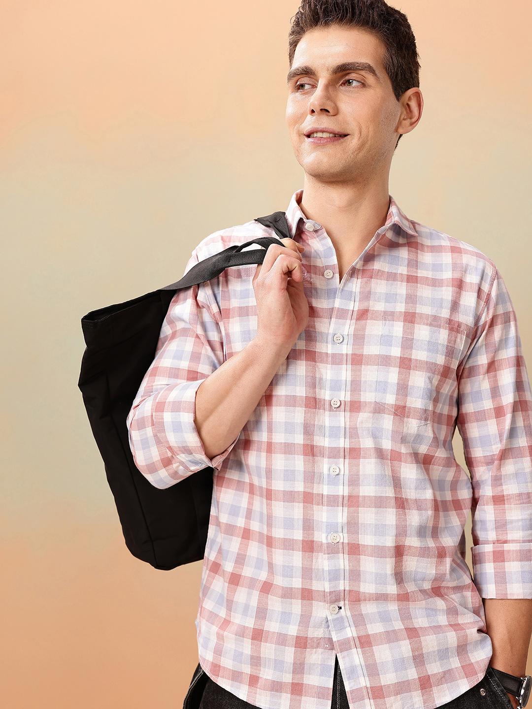 Mast & Harbour Pure Cotton Standard Checked Casual Shirt