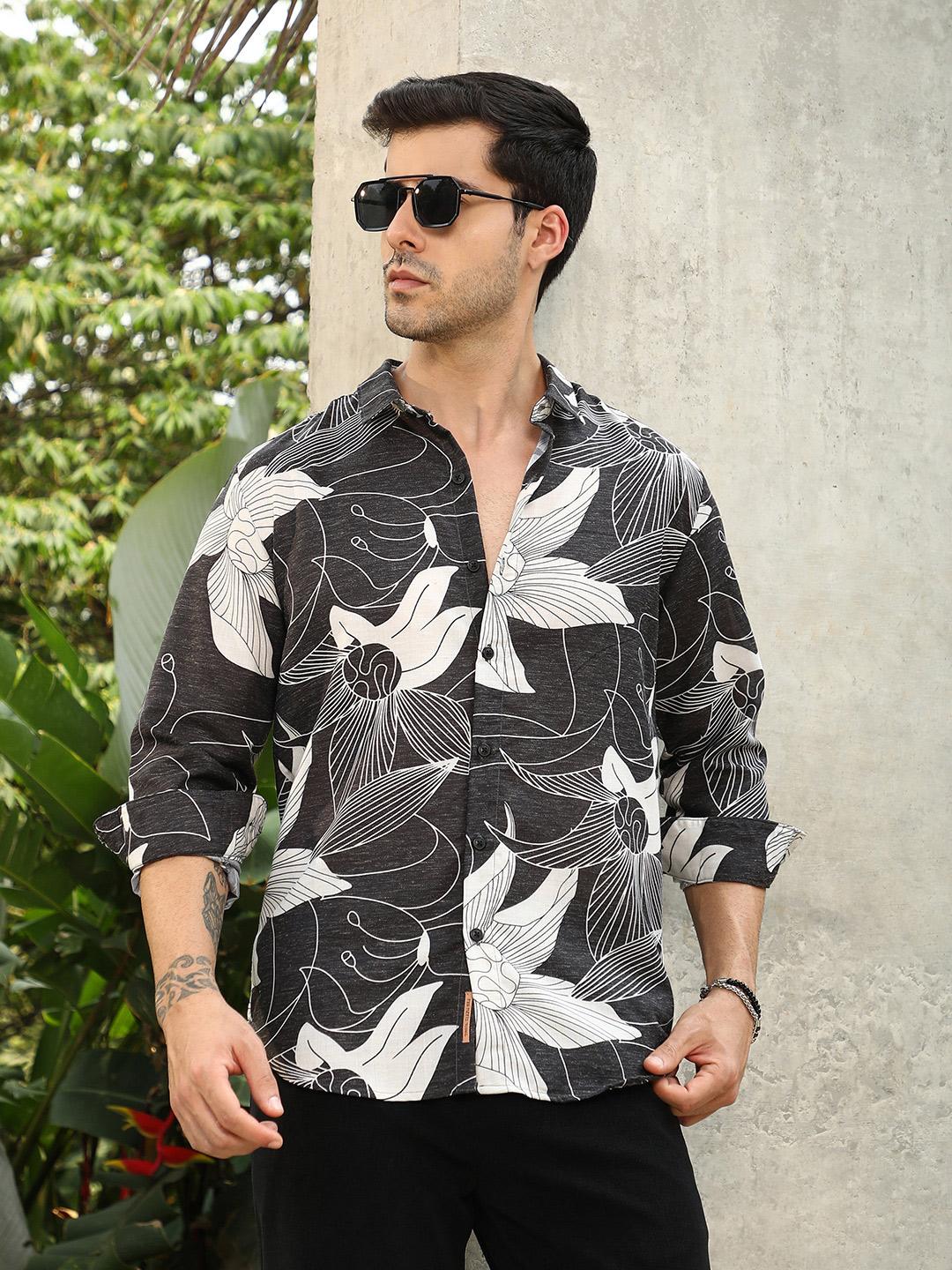 Campus Sutra Men Floral Printed Cotton Comfort Casual Shirt