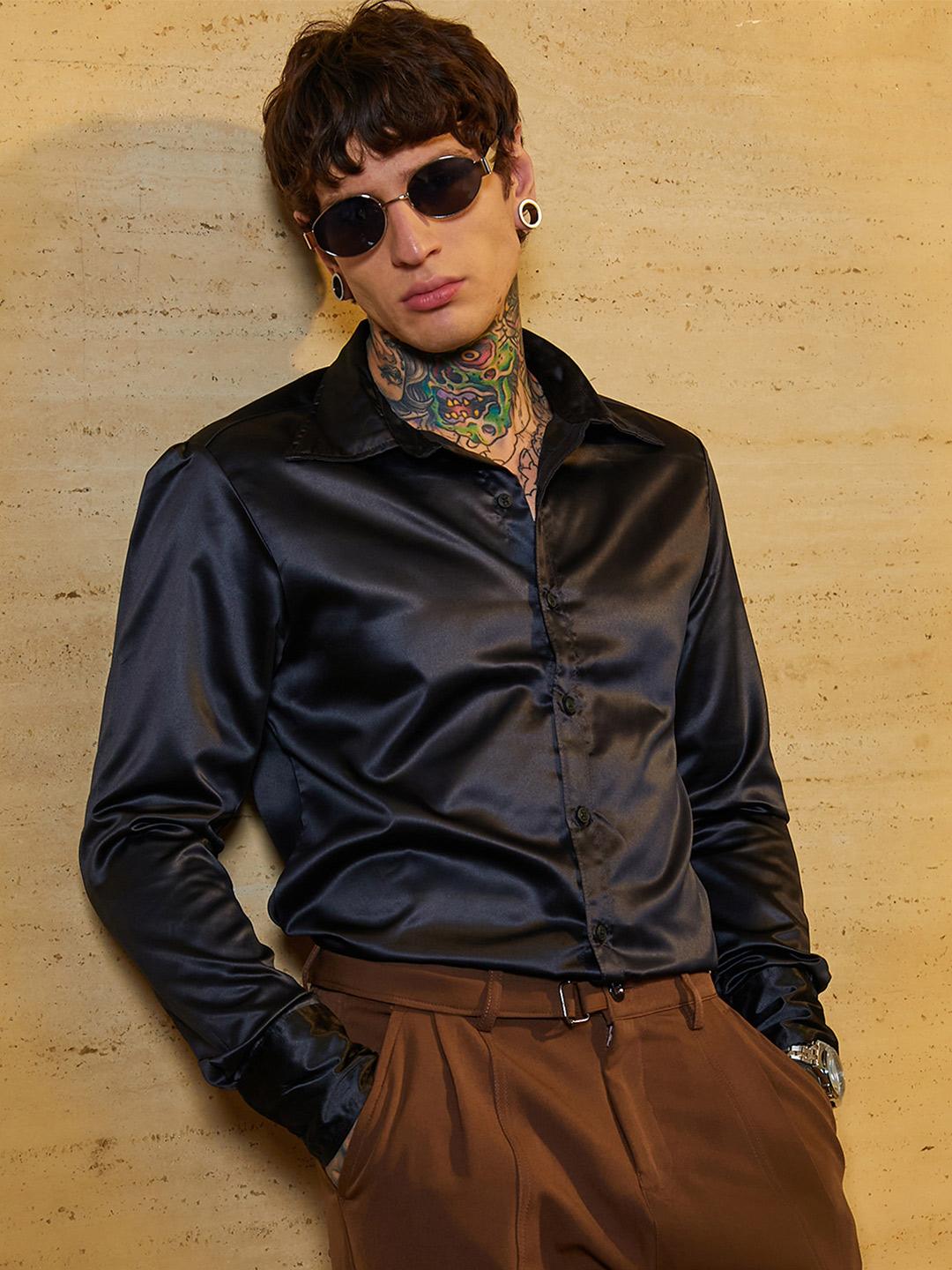 Campus Sutra Men Comfort Spread Collar Long Sleeves Slim Fit Casual Shirt