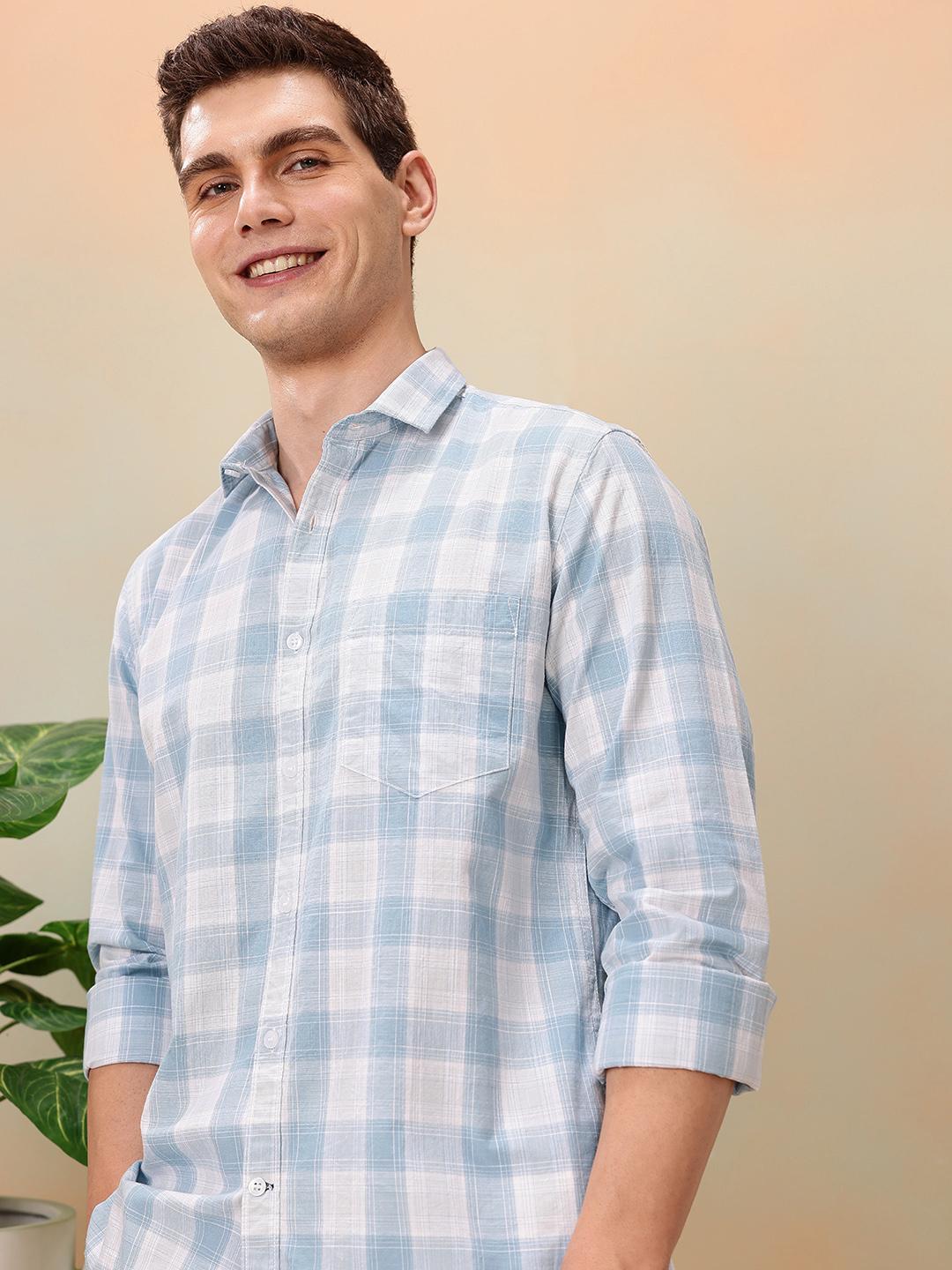 Mast & Harbour Standard Fit Checked Pure Cotton Casual Shirt
