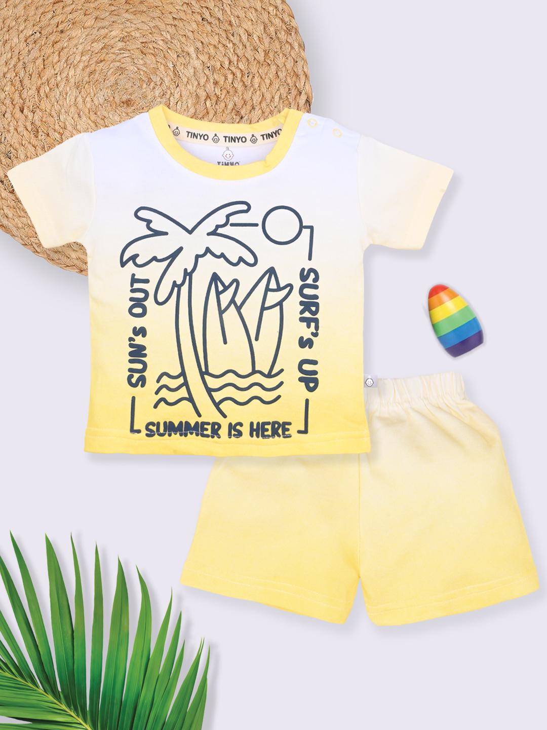 Buy YK X Tinyo Infant Boys Printed Pure Cotton T Shirt With Shorts -  - Apparel for Boys