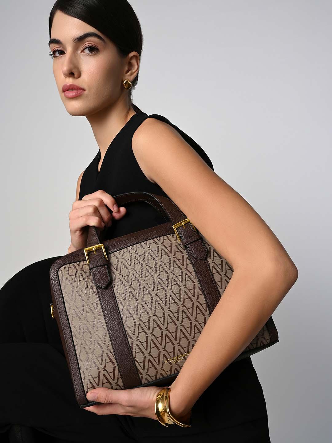 Buy Accessorize Women Colorblock Dorota Monogram Satchel Bag - Handbags ...