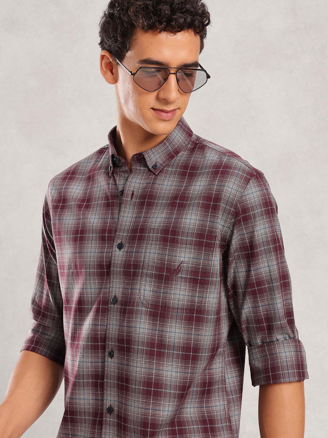 Nautica Pure Cotton Slim Fit Checked Shirt