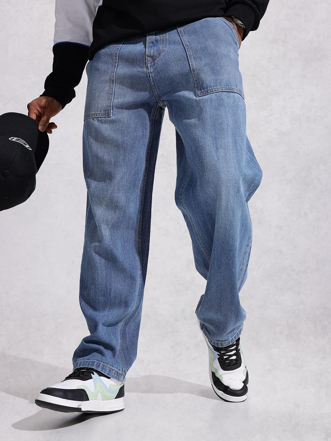 WROGN Men Mid-Rise Light Fade Pure Cotton Relaxed Fit Jeans