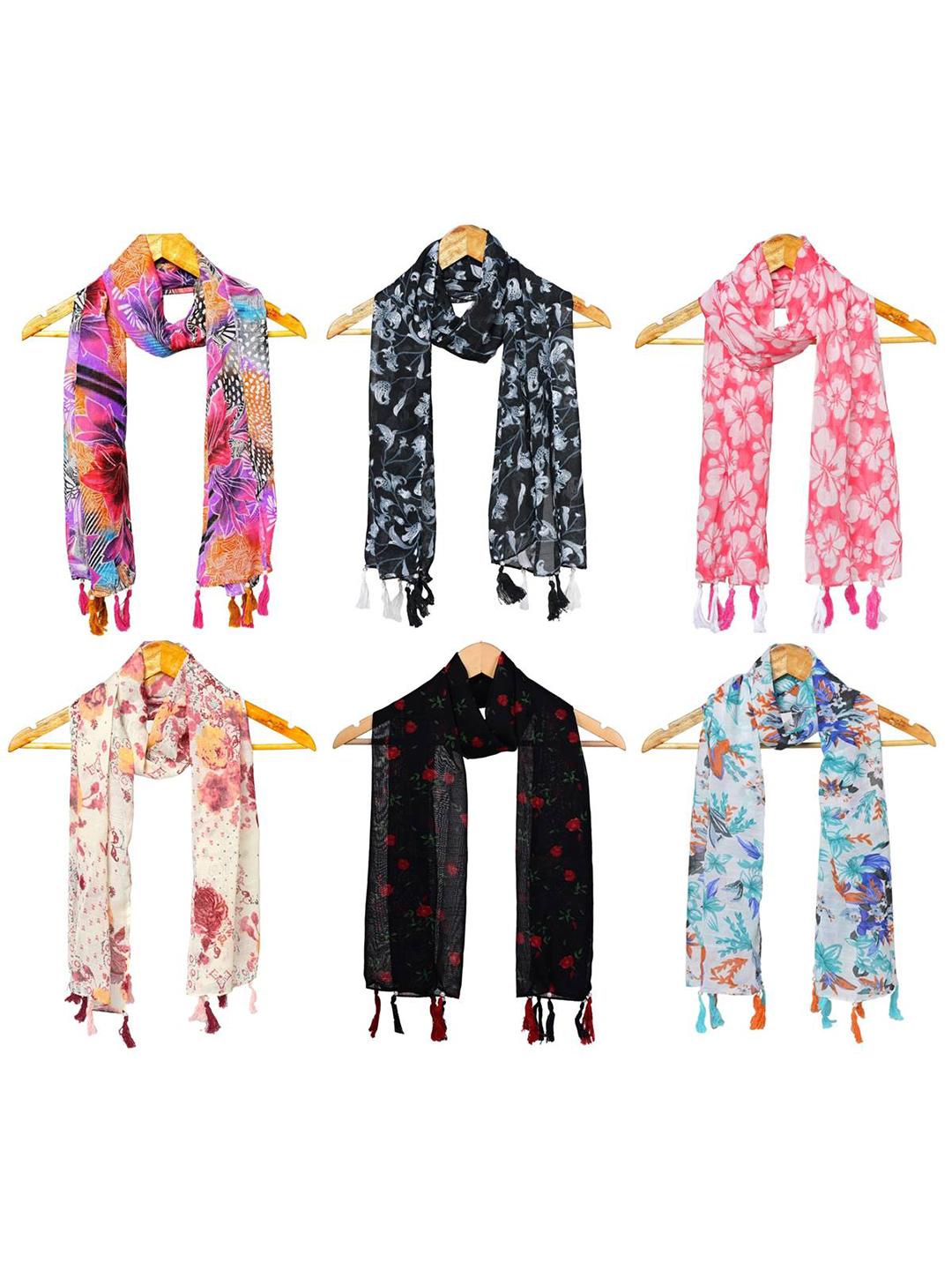Buy StoleVilla Pack Of 6 Women Printed Scarf - - Accessories for Women