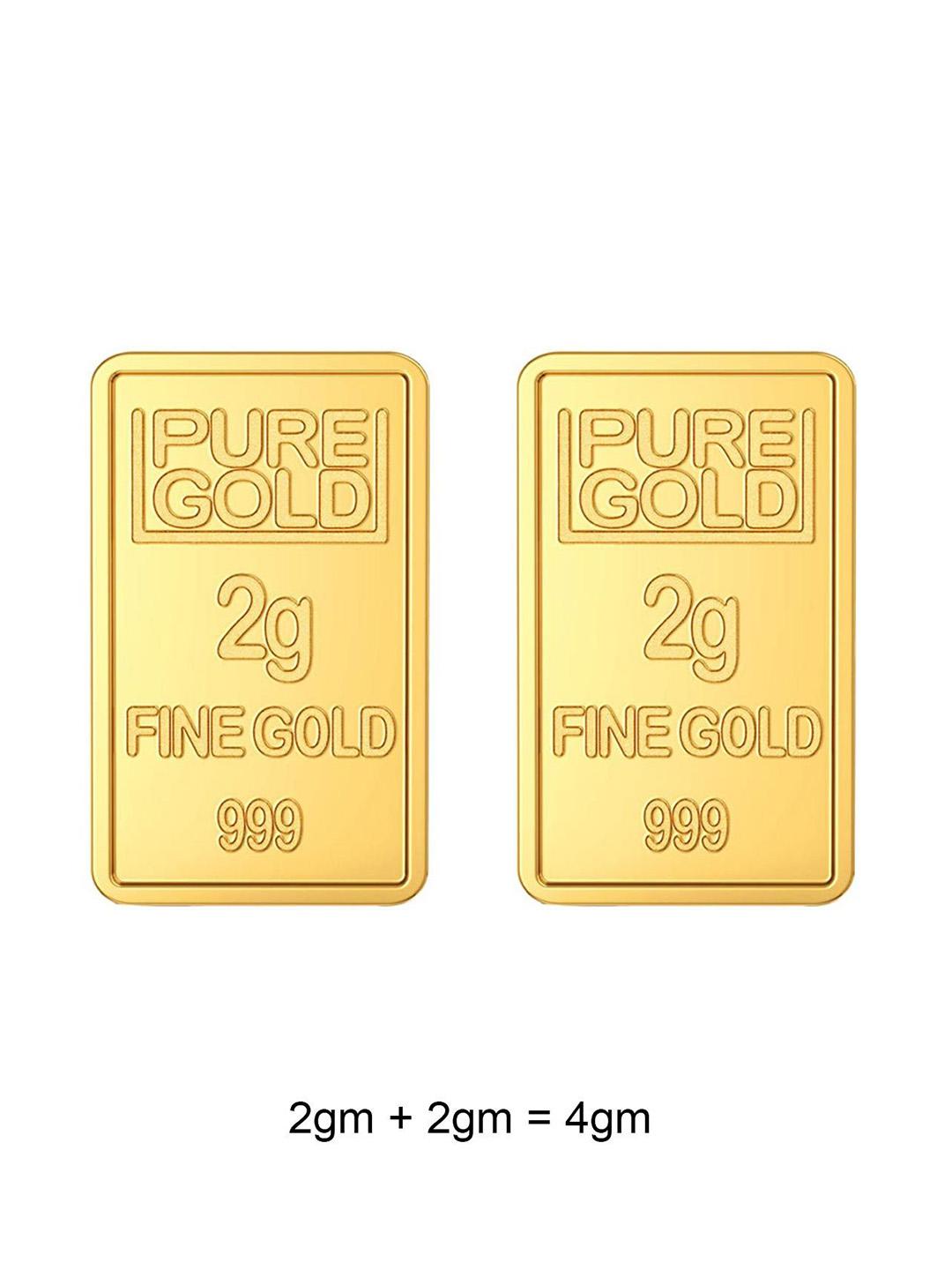 Buy Joyalukkas Pack Of 2 24 KT Floral Gold Bar Combo 2 G + 2 G - Gold ...