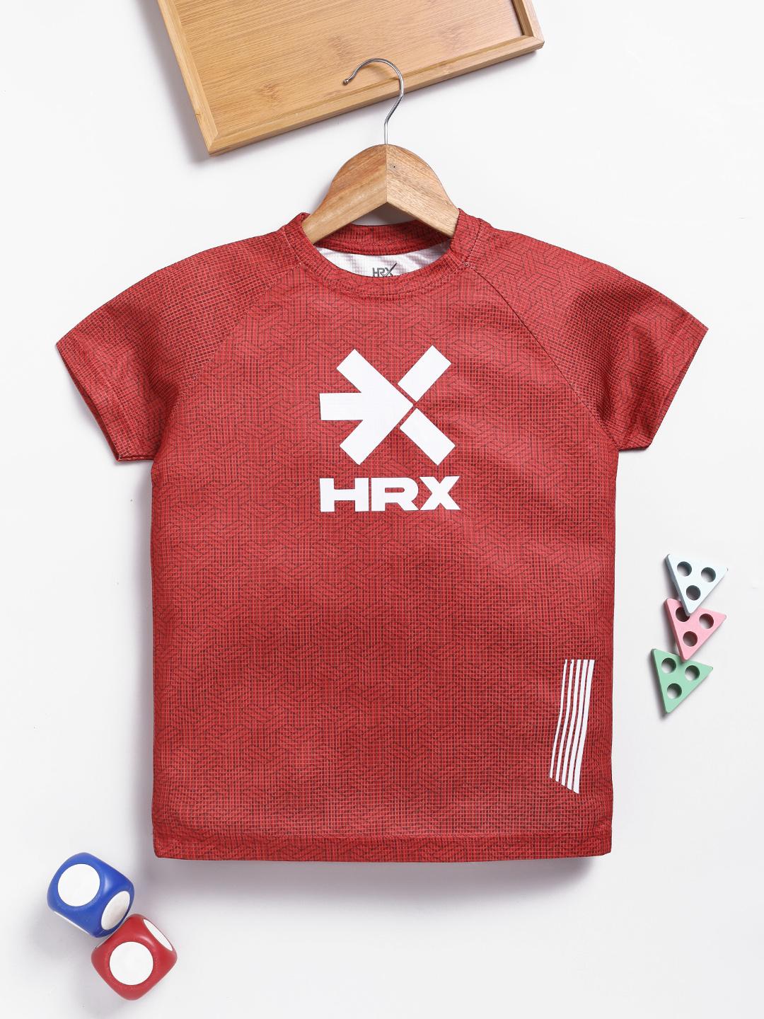 4529 Roshan Buy HRX By Hrithik Roshan Boys Brand Logo Printed Rapid Dry Sports T ...