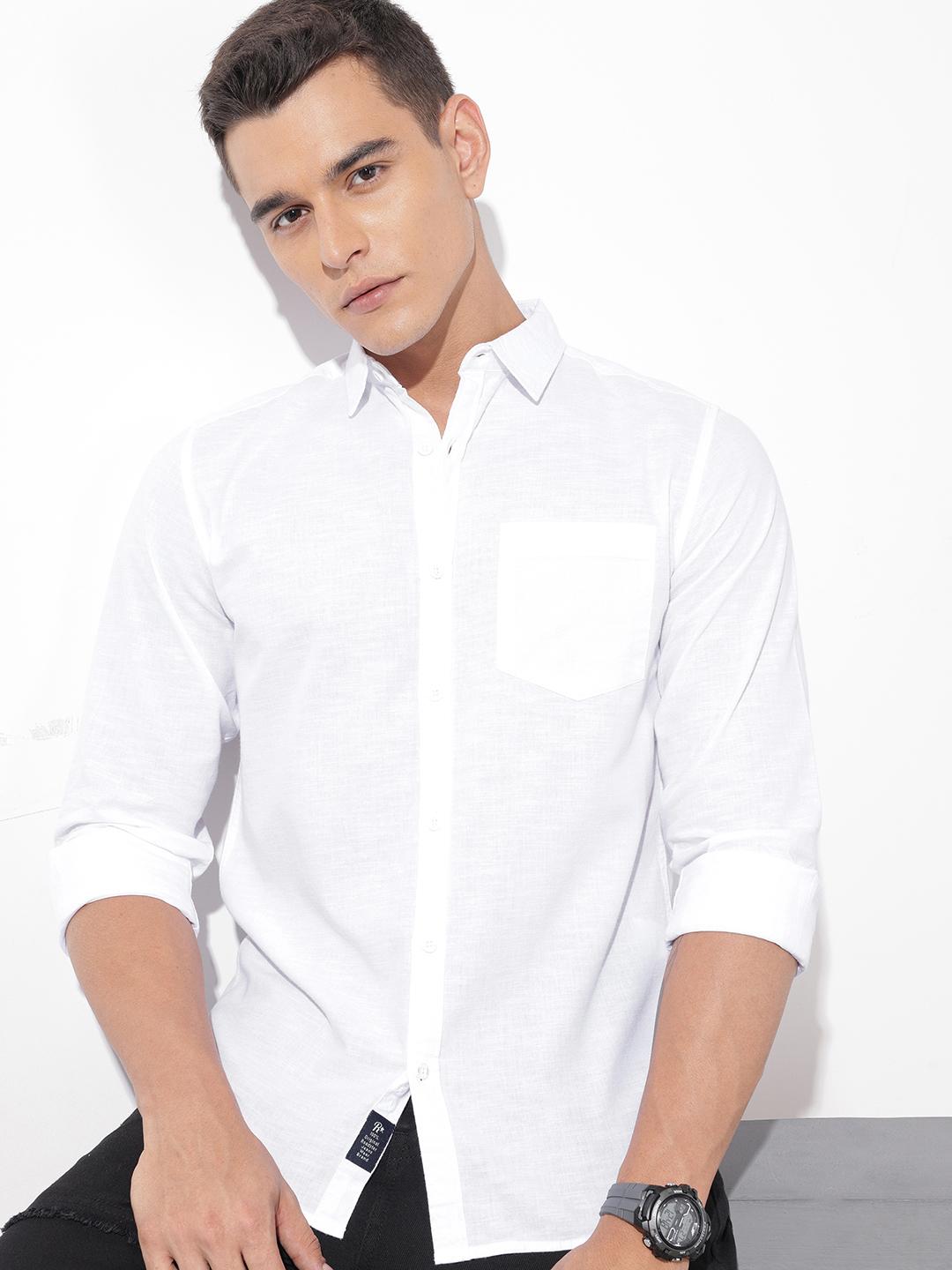 The Roadster Lifestyle Co. Solid Cotton Linen Regular Fit Shirt