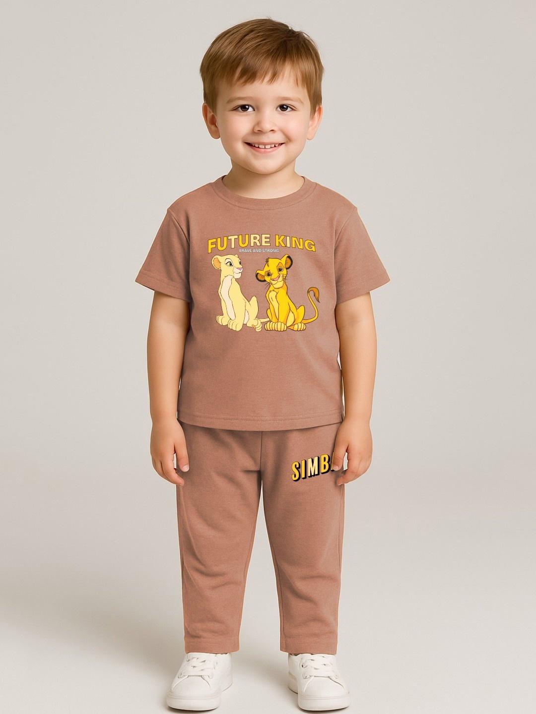 Buy YK Disney Boys Pure Cotton Simba Printed T Shirt And Joggers - - Apparel for Boys