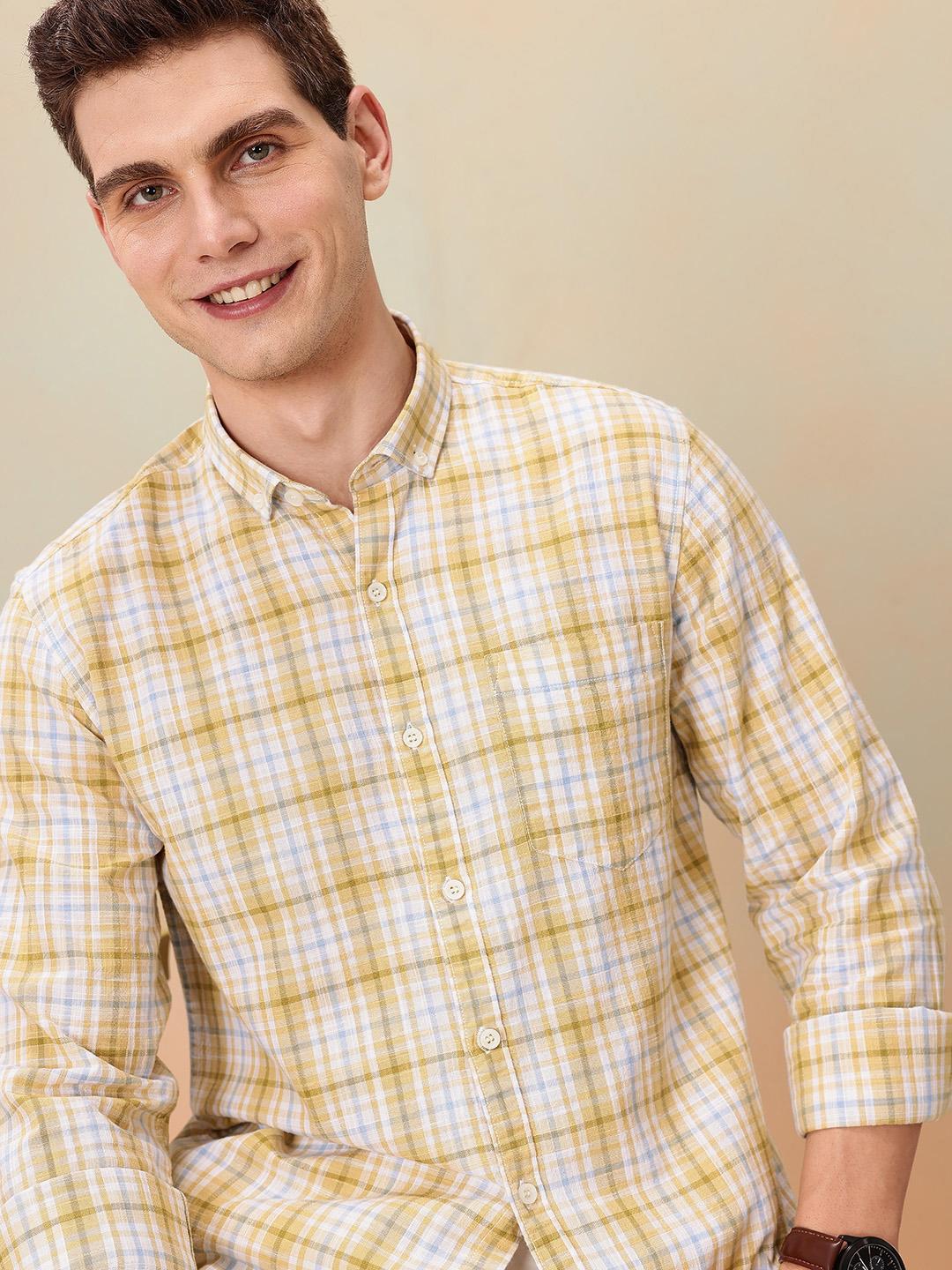 Mast & Harbour Standard Tartan Checked Pure Cotton Casual Shirt