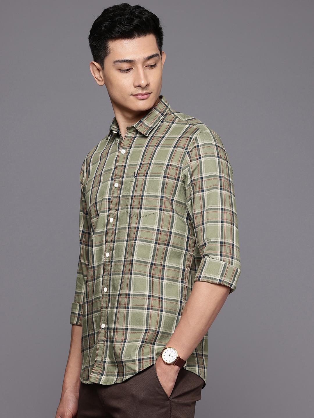 Allen Solly Pure Cotton Custom Fit Checked Casual Shirt