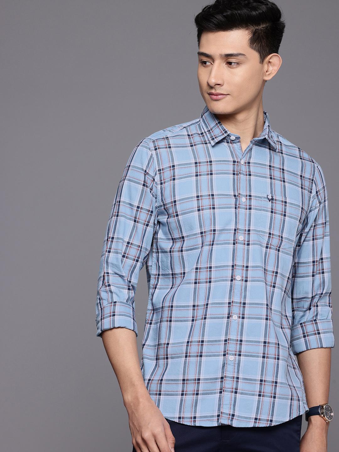 Allen Solly Pure Cotton Custom Fit Checked Casual Shirt
