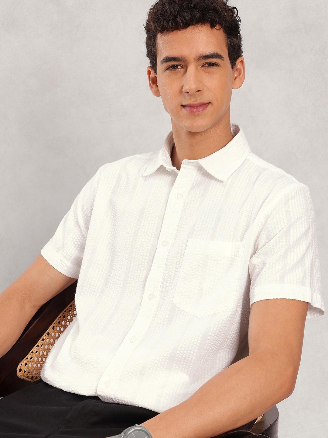 Nautica Men Premium Slim Fit Pure Cotton Casual Shirt