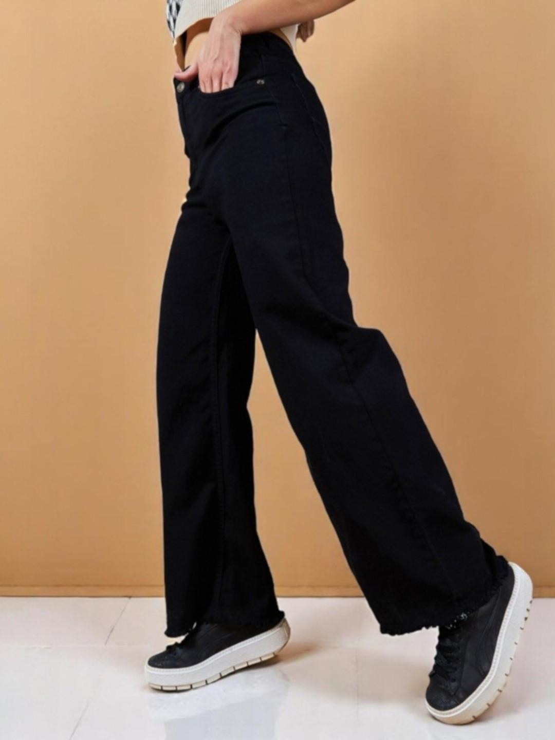 The Roadster Lifestyle Co. Women High Rise Wide Leg Stretchable Denim Jeans