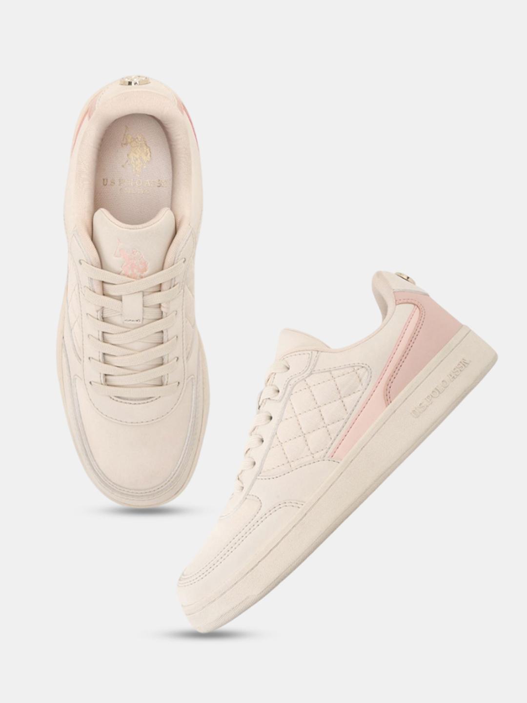 U.S. POLO ASSN. Beige Polyurethane Women Sneaker