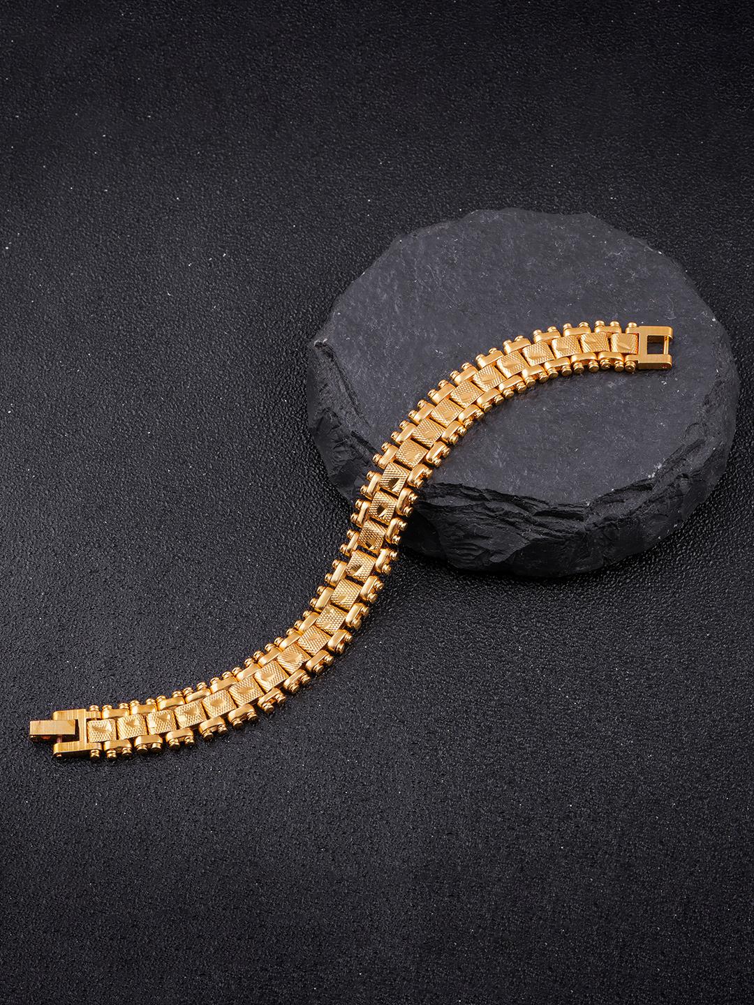 Buy Roadster Gold Plated Brass Bracelet -  - Accessories for Men