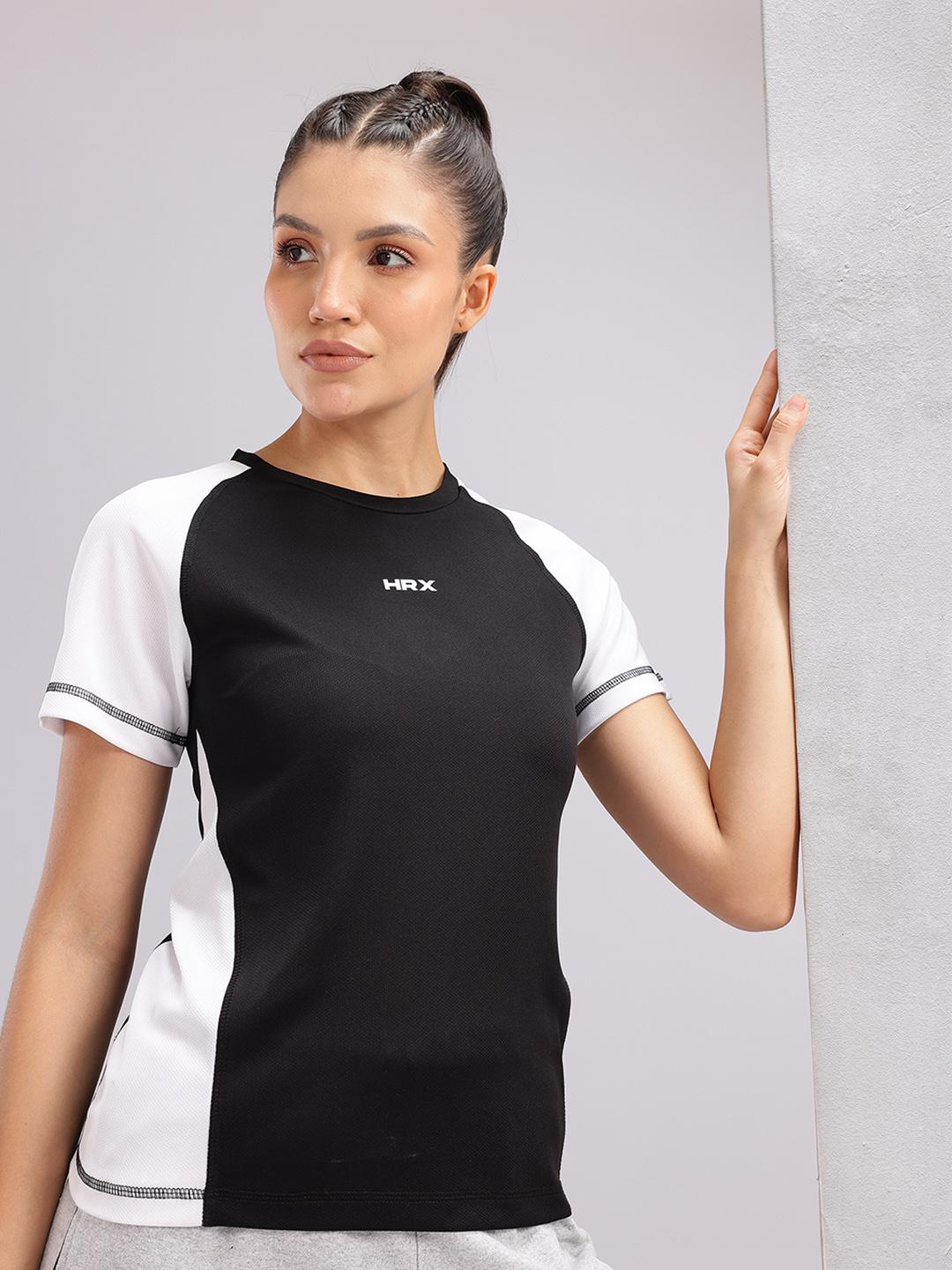 Buy HRX By Hrithik Roshan Colourblocked Extended Sleeves T Shirt ...