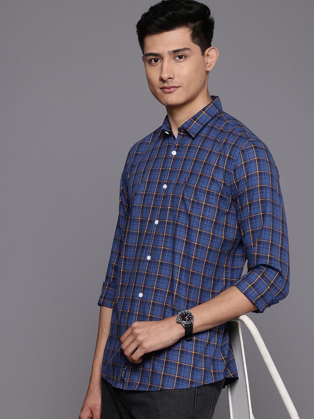 Allen Solly Pure Cotton Custom Fit Checked Casual Shirt
