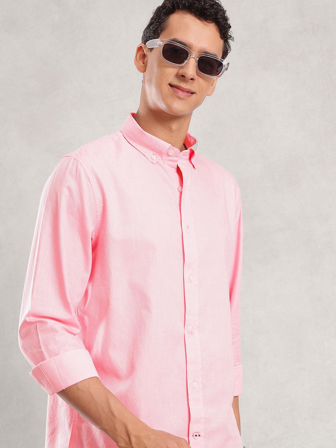 Nautica Men Cotton Solid Slim Fit Shirt