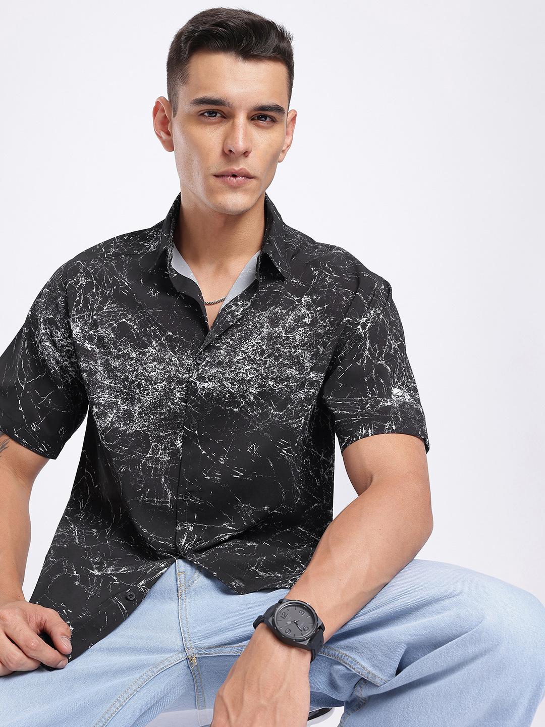 glitchez Abstract Printed Casual Shirt