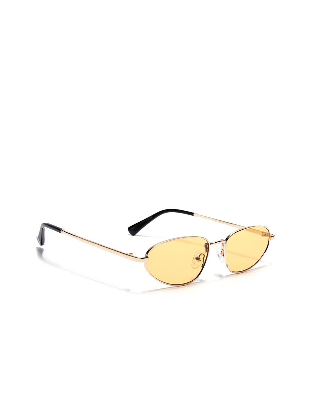 Buy Voyage Unisex Gold Voyage Oval Sunglasses UV Protected Lens - - Accessories for Unisex