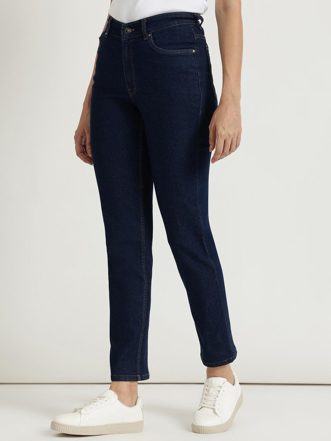 FableStreet Women Comfort Straight Fit Mid-Rise Cotton Stretchable Jeans