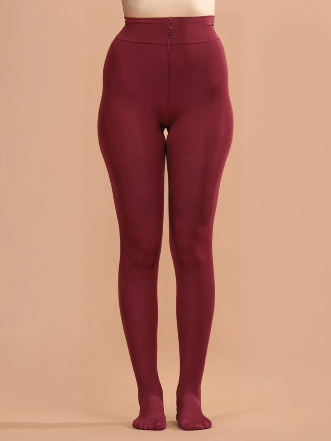 Buy Klassik Women High Rise Maroon Opaque Stockings - - Apparel for Women