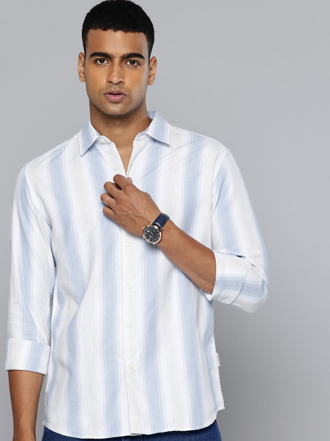 Flying Machine Slim Fit Striped Pure Cotton Casual Shirt