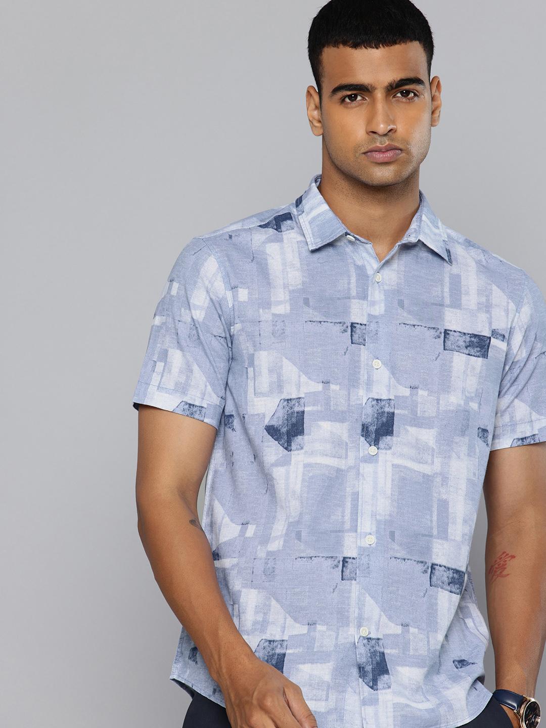 Flying Machine Slim Fit Abstract Printed Pure Cotton Casual Shirt
