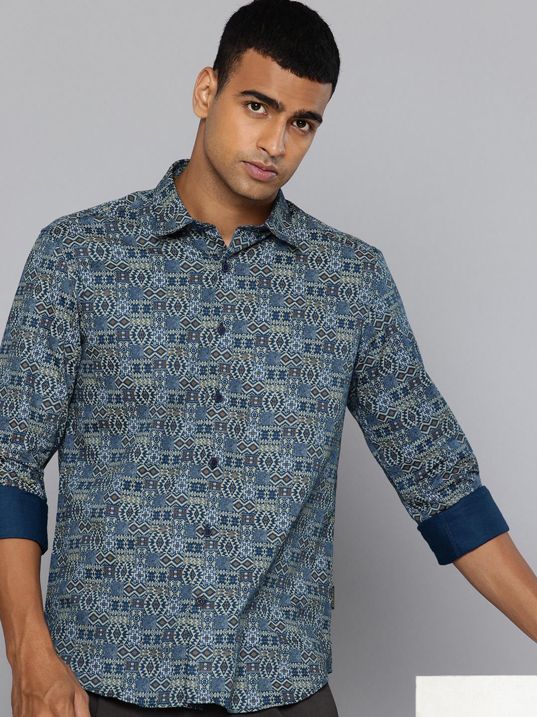 Flying Machine Slim Fit Ethnic Motifs Printed Pure Cotton Casual Shirt