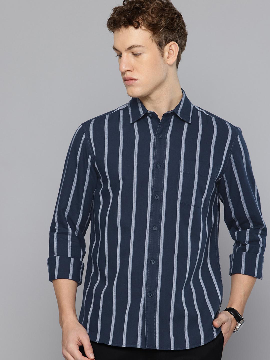 Flying Machine Slim Fit Striped Pure Cotton Casual Shirt