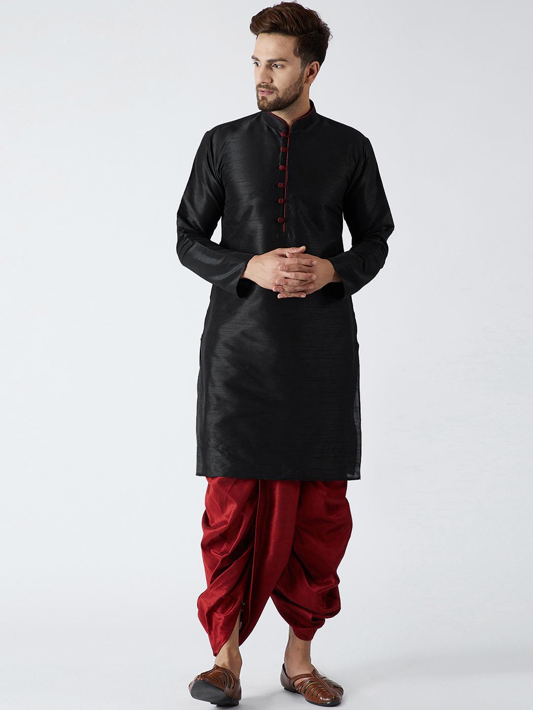 Sojanya Dupion Silk Dhoti Kurta Set For Men