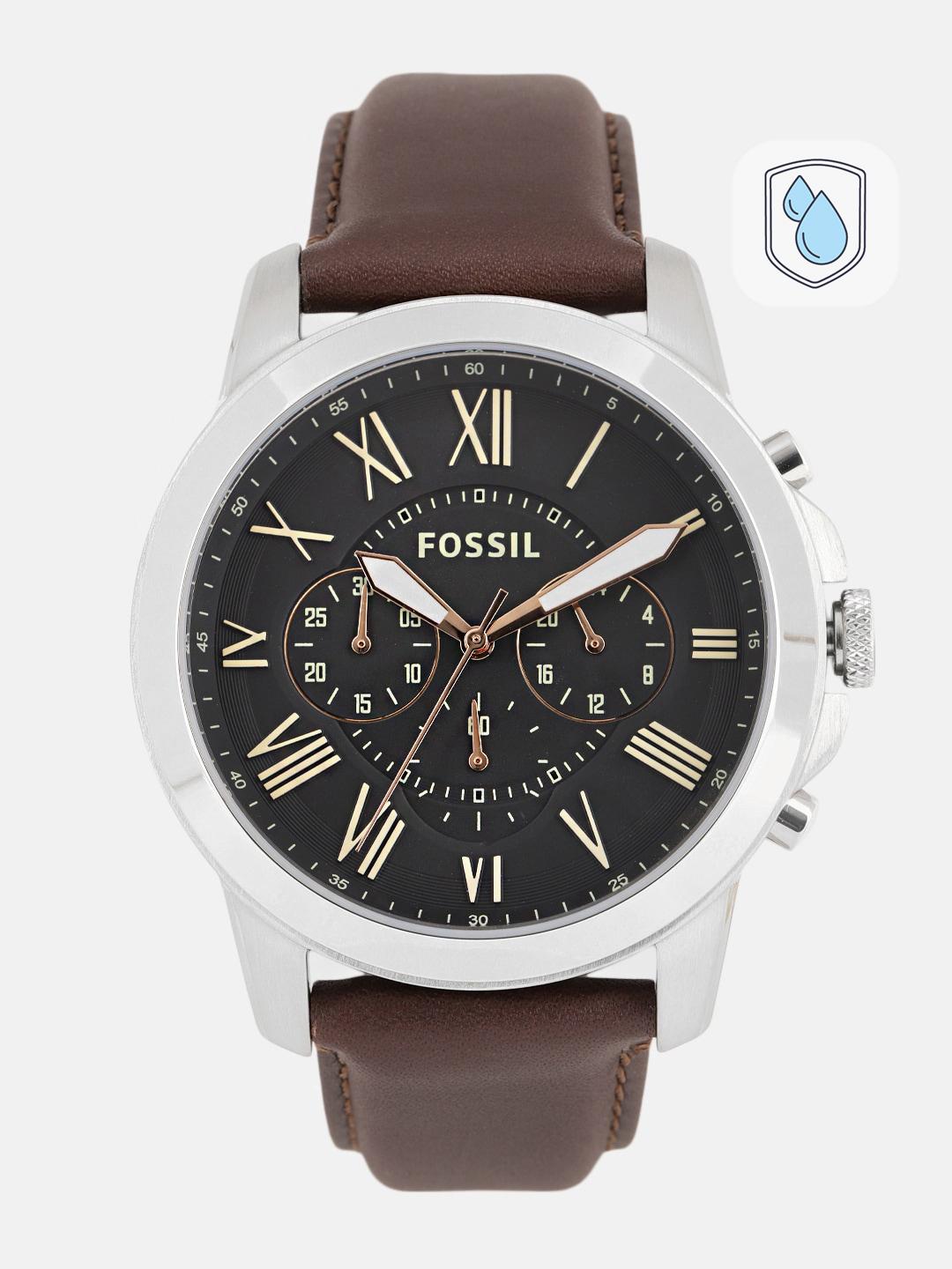 Buy Fossil Men Black Leather Analogue Watch FS4813I_Factory_Service_Watches_2019 - - Accessories for Men