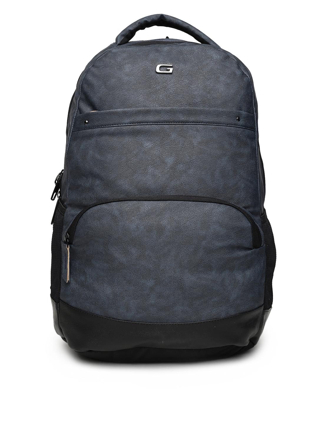 Buy Gear Unisex Blue Vintage 2 Faux Leather Solid Laptop Backpack -  - Accessories for Unisex